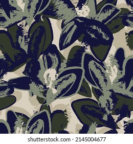 Floral brush strokes seamless pattern design for fashion textiles, graphics, backgrounds and crafts