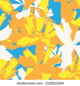 Paredes de pincel floral diseño de patrones sin fisuras para textiles de moda, gráficos, fondos y artesanías