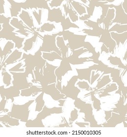 Floral brush strokes seamless pattern design for fashion textiles, graphics, backgrounds and crafts