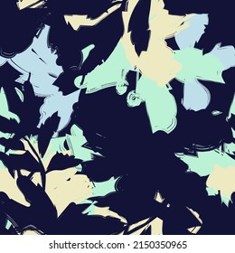 Floral brush strokes seamless pattern design for fashion textiles, graphics, backgrounds and crafts