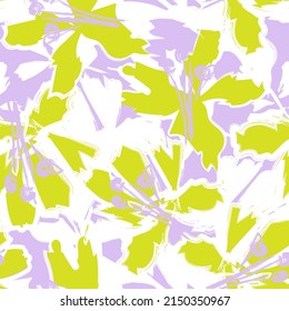 Floral brush strokes seamless pattern design for fashion textiles, graphics, backgrounds and crafts