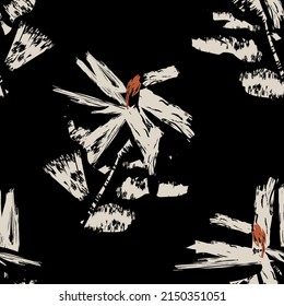 Floral brush strokes seamless pattern design for fashion textiles, graphics, backgrounds and crafts