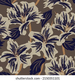 Paredes de pincel floral diseño de patrones sin fisuras para textiles de moda, gráficos, fondos y artesanías