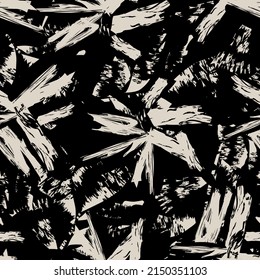 Floral brush strokes seamless pattern design for fashion textiles, graphics, backgrounds and crafts