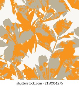 Floral brush strokes seamless pattern design for fashion textiles, graphics, backgrounds and crafts
