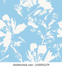 Floral brush strokes seamless pattern design for fashion textiles, graphics, backgrounds and crafts