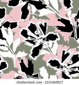 Paredes de pincel floral diseño de patrones sin fisuras para textiles de moda, gráficos, fondos y artesanías