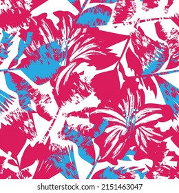 Paredes de pincel floral diseño de patrones sin fisuras para textiles de moda, gráficos, fondos y artesanías