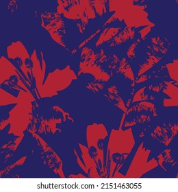 Floral brush strokes seamless pattern design for fashion textiles, graphics, backgrounds and crafts