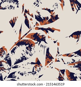 Floral brush strokes seamless pattern design for fashion textiles, graphics, backgrounds and crafts