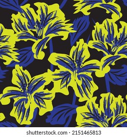 Paredes de pincel floral diseño de patrones sin fisuras para textiles de moda, gráficos, fondos y artesanías