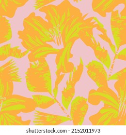Floral brush strokes seamless pattern design for fashion textiles, graphics, backgrounds and crafts