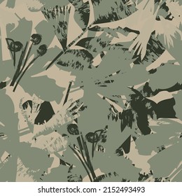 Floral brush strokes seamless pattern design for fashion textiles, graphics, backgrounds and crafts