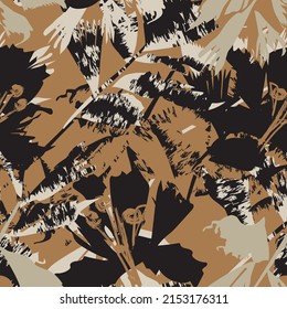 Floral brush strokes seamless pattern design for fashion textiles, graphics, backgrounds and crafts