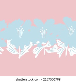 Floral brush strokes seamless pattern design for fashion textiles, graphics, backgrounds and crafts