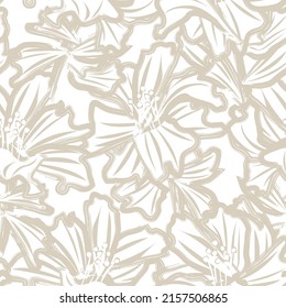 Floral brush strokes seamless pattern design for fashion textiles, graphics, backgrounds and crafts