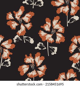 Floral brush strokes seamless pattern design for fashion textiles, graphics, backgrounds and crafts