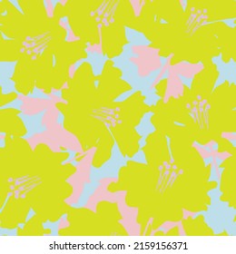 Floral brush strokes seamless pattern design for fashion textiles, graphics, backgrounds and crafts