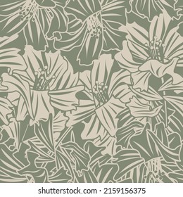 Floral brush strokes seamless pattern design for fashion textiles, graphics, backgrounds and crafts