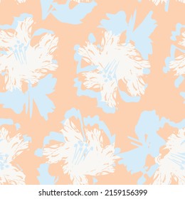 Floral brush strokes seamless pattern design for fashion textiles, graphics, backgrounds and crafts