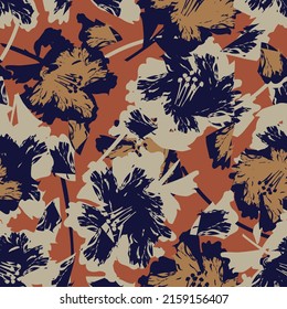 Floral brush strokes seamless pattern design for fashion textiles, graphics, backgrounds and crafts