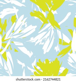 Floral brush strokes seamless pattern design for fashion textiles, graphics, backgrounds and crafts