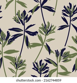 Floral brush strokes seamless pattern design for fashion textiles, graphics, backgrounds and crafts