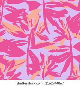 Floral brush strokes seamless pattern design for fashion textiles, graphics, backgrounds and crafts