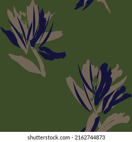 Floral brush strokes seamless pattern design for fashion textiles, graphics, backgrounds and crafts
