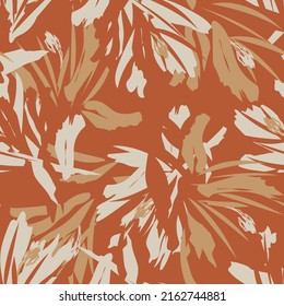 Floral brush strokes seamless pattern design for fashion textiles, graphics, backgrounds and crafts