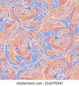 Flores de pincel floral patrón sin soldadura flores de rosa abstracto de fondo variado estética de flor curvada plantilla de flores para estampados de moda, textiles, fondos, ilustración vectorial