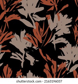 Floral brush strokes seamless pattern design for fashion textiles, graphics, backgrounds and crafts