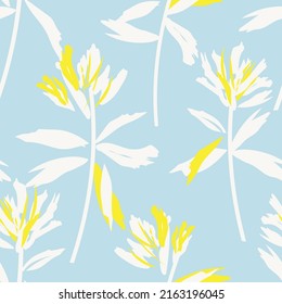 Floral brush strokes seamless pattern design for fashion textiles, graphics, backgrounds and crafts