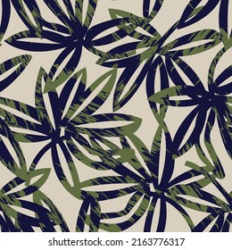 Floral brush strokes seamless pattern design for fashion textiles, graphics, backgrounds and crafts