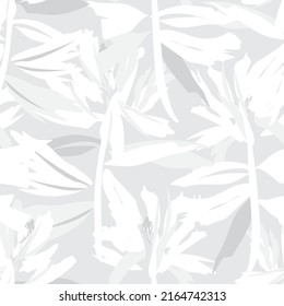 Floral brush strokes seamless pattern design for fashion textiles, graphics, backgrounds and crafts