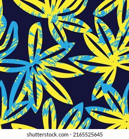 Floral brush strokes seamless pattern design for fashion textiles, graphics, backgrounds and crafts