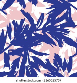 Floral brush strokes seamless pattern design for fashion textiles, graphics, backgrounds and crafts
