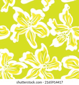 Floral brush strokes seamless pattern design for fashion textiles, graphics, backgrounds and crafts
