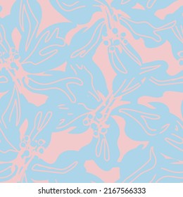 Floral brush strokes seamless pattern design for fashion textiles, graphics, backgrounds and crafts