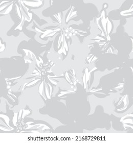 Floral brush strokes seamless pattern design for fashion textiles, graphics, backgrounds and crafts