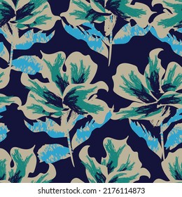 Floral brush strokes seamless pattern design for fashion textiles, graphics, backgrounds and crafts