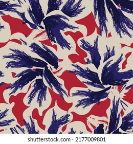 Floral brush strokes seamless pattern design for fashion textiles, graphics, backgrounds and crafts