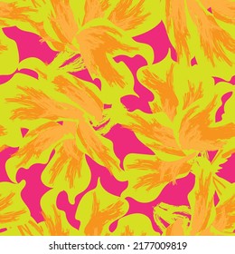 Floral brush strokes seamless pattern design for fashion textiles, graphics, backgrounds and crafts