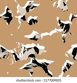 Floral brush strokes seamless pattern design for fashion textiles, graphics, backgrounds and crafts