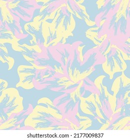 Floral brush strokes seamless pattern design for fashion textiles, graphics, backgrounds and crafts
