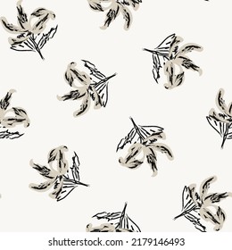 Floral brush strokes seamless pattern design for fashion textiles, graphics, backgrounds and crafts