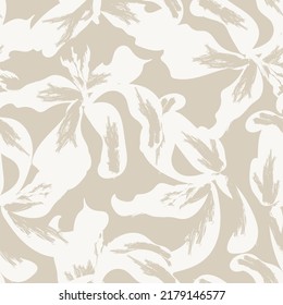 Floral brush strokes seamless pattern design for fashion textiles, graphics, backgrounds and crafts