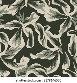 Floral brush strokes seamless pattern design for fashion textiles, graphics, backgrounds and crafts