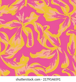 Floral brush strokes seamless pattern design for fashion textiles, graphics, backgrounds and crafts