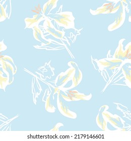 Floral brush strokes seamless pattern design for fashion textiles, graphics, backgrounds and crafts